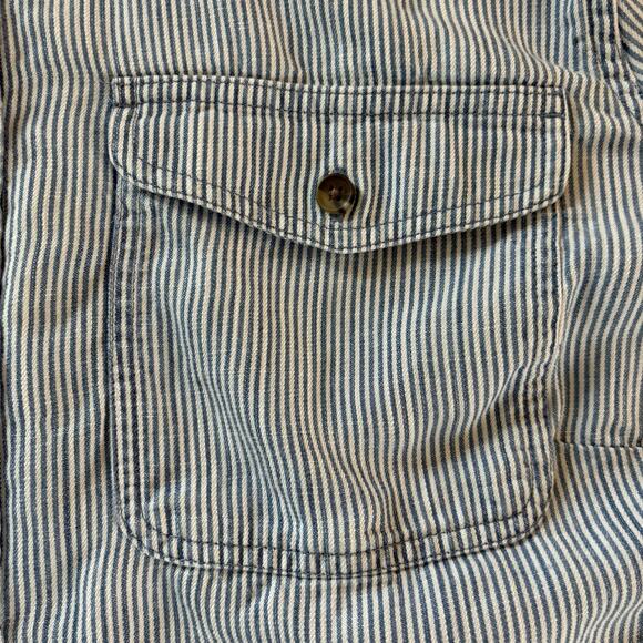 Lands’ End Women’s Blue & White Stripe Button Down Shirt 100% Lyocell Size 1X - Picture 6 of 11